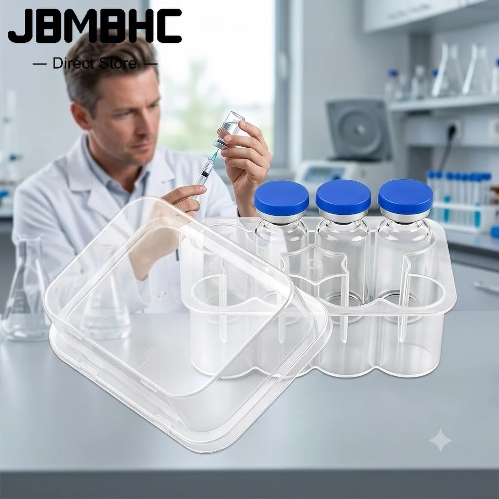 Sterile Glass Vials for Injections, Sterile Empty Vials with Self Healing Injection Port and Plastic-Aluminum Flip Caps