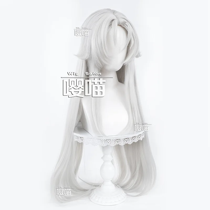 Anime The Harlot Dracula Cosplay Wig Long silvery Hair Halloween party Roel Play Wig+ Free Cap