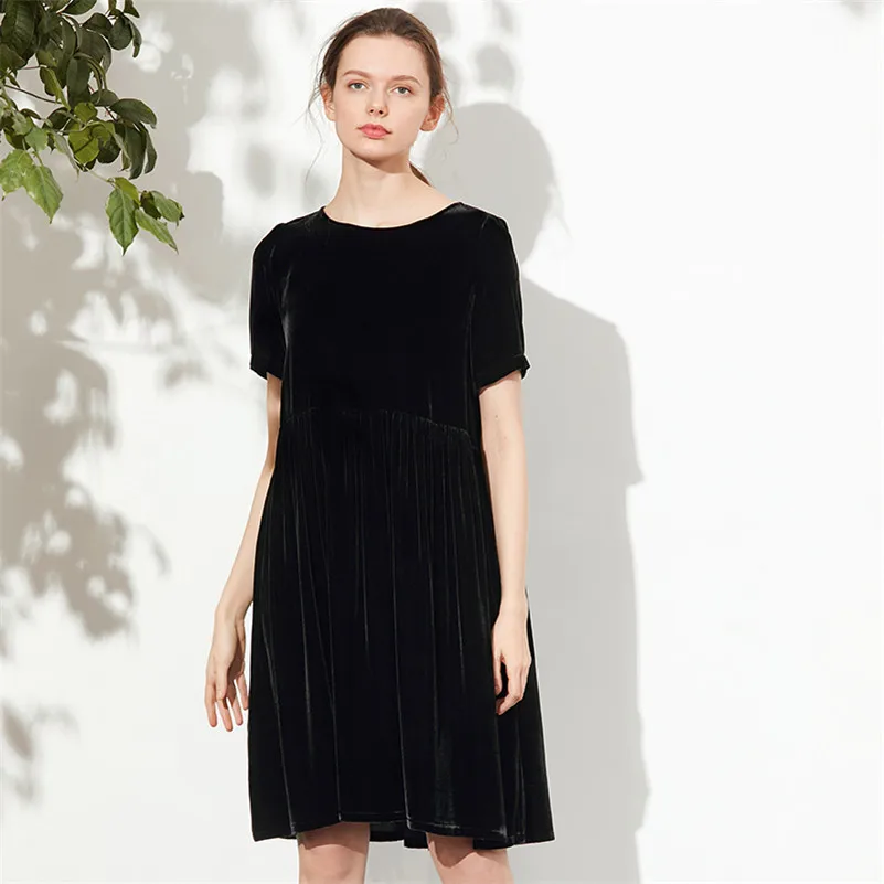 

Осеннее элегантное платье 2026 года с бантом на спине, свободного кроя, с короткими рукавами, винтажное, из вельвета, миди, для вечеринок, женское, Vestidos femininos