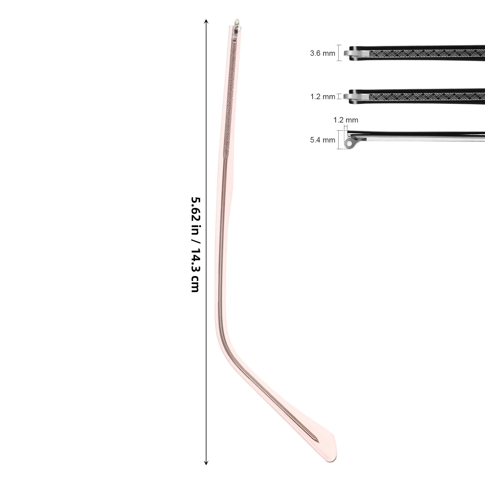 1 Pair Universal Glasses Replacement Temple Arms Metal Eye Temple Eyeglass Temples for Leg Eyeglasses Legs Clear (Random Color)