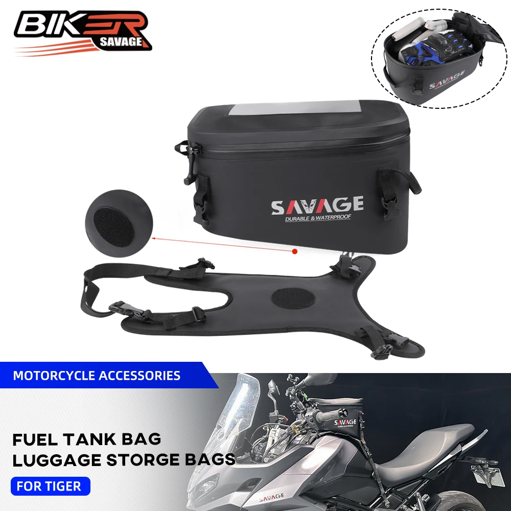 

2024 Trident 660 Tiger Sport Fuel Tank Bag For Tiger 800 955 1200 Street Triple 765 1050 Motorcycle Saddle Tanklock Luggage Bags