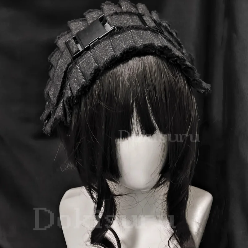 Bandeau en Denim fonctionnel pour fille, sous-culture originale, sport foncé, Punk Y2K, pince à cheveux, accessoire pour cheveux Cosplay de demoiselle d'honneur Lolita