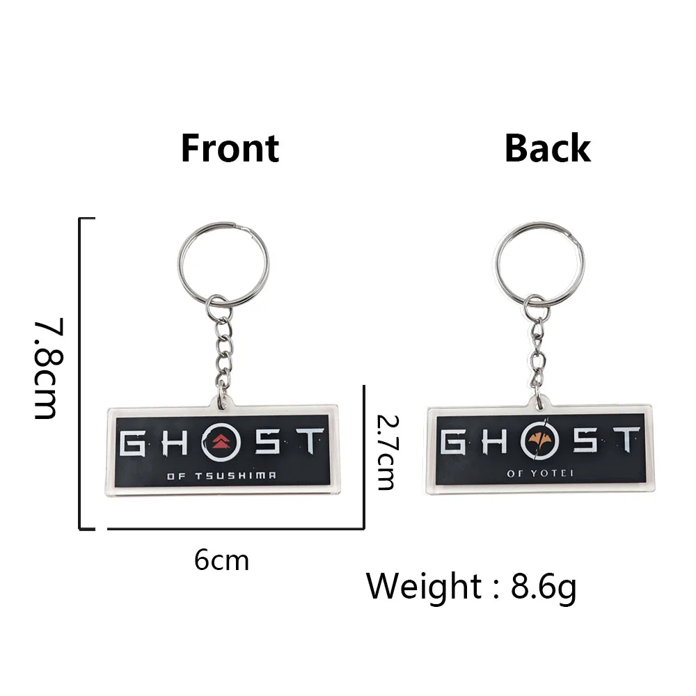 Ghost of Yotei Ghost of Tsushima Keychains Game Logo Acrylic Keyring Sakai Crest Jin Sakai Bag Car Pendant Fans Gift