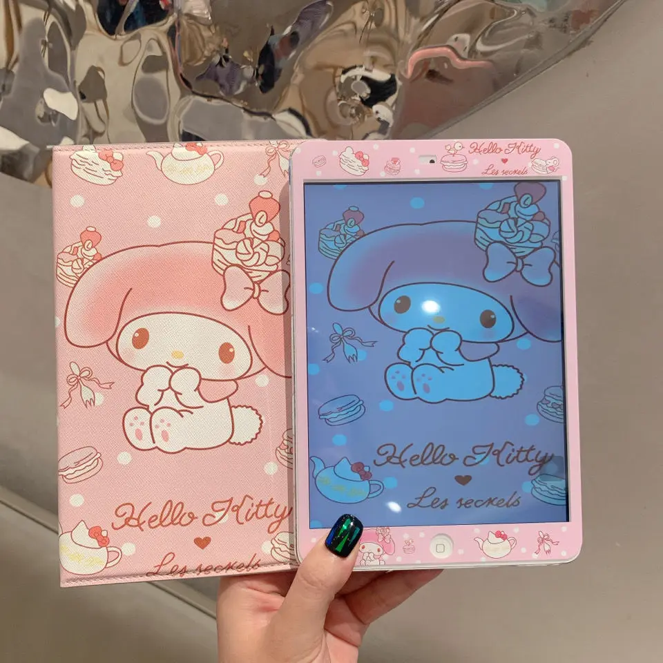 Olá Kitty Capa de Couro Ultra Fina, Capa Kawaii, iPad Air 2 Case, iPad Air 4 2020, Pro 11, 6th, 7th, 8th Generation