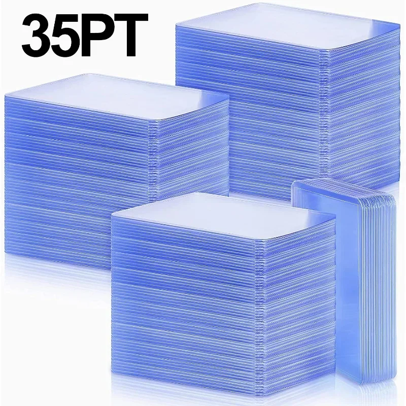 35PT Top Cover Loader Clear Protective Trading Card Holder Hard Plastic Card Sleeves Holder for Baseball Card Sports Cards