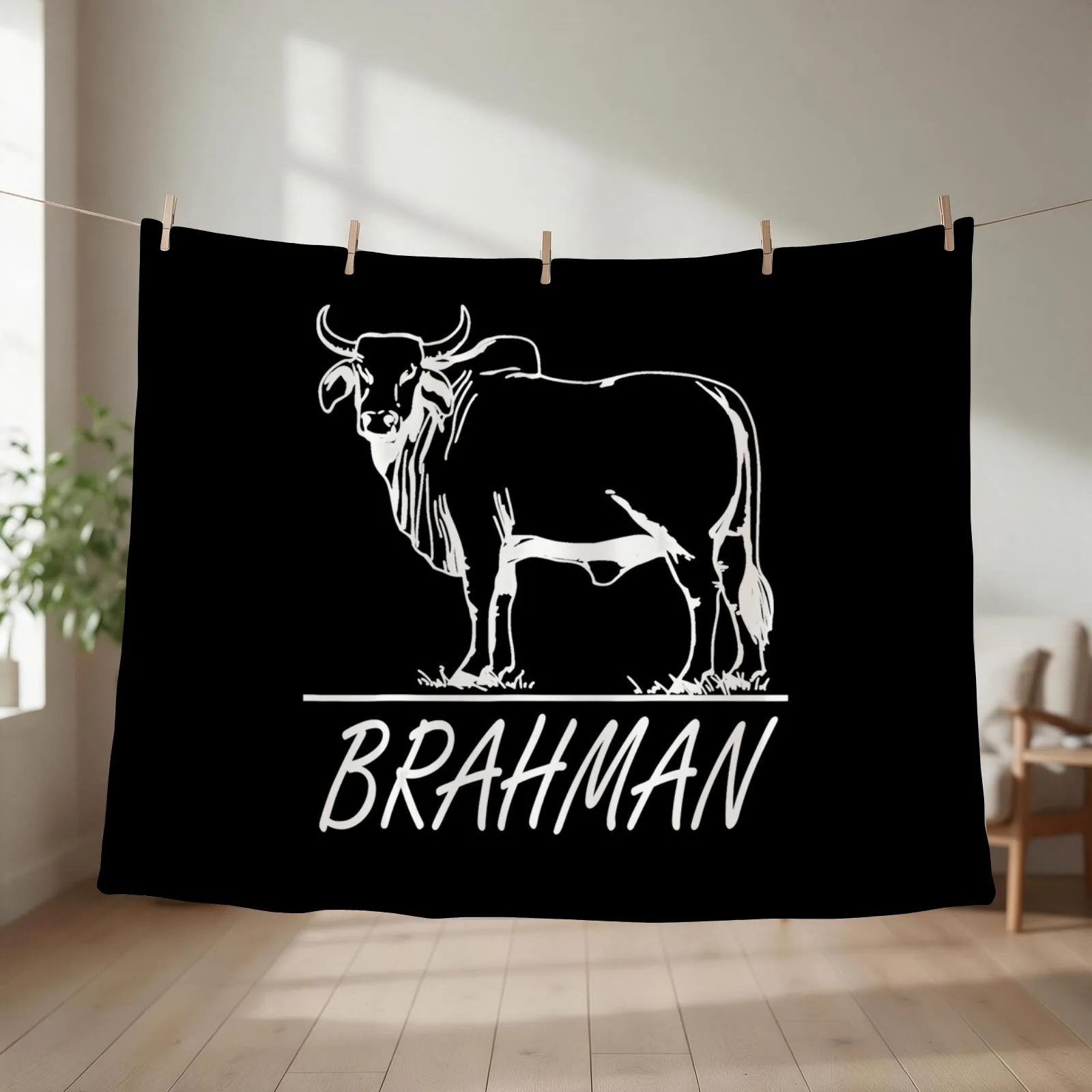 Zebu Cattle, Brahma Bulls, Brahman Cow Milk Yield.png Throw Blanket couch cozy soft plush fuzzy picnic outdoor blanket