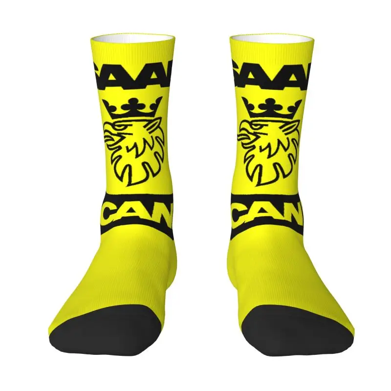 Custom Cool Sweden Saabs Scanias Automobile Car Socks Men Women Warm 3D Printed Sports Football Socks