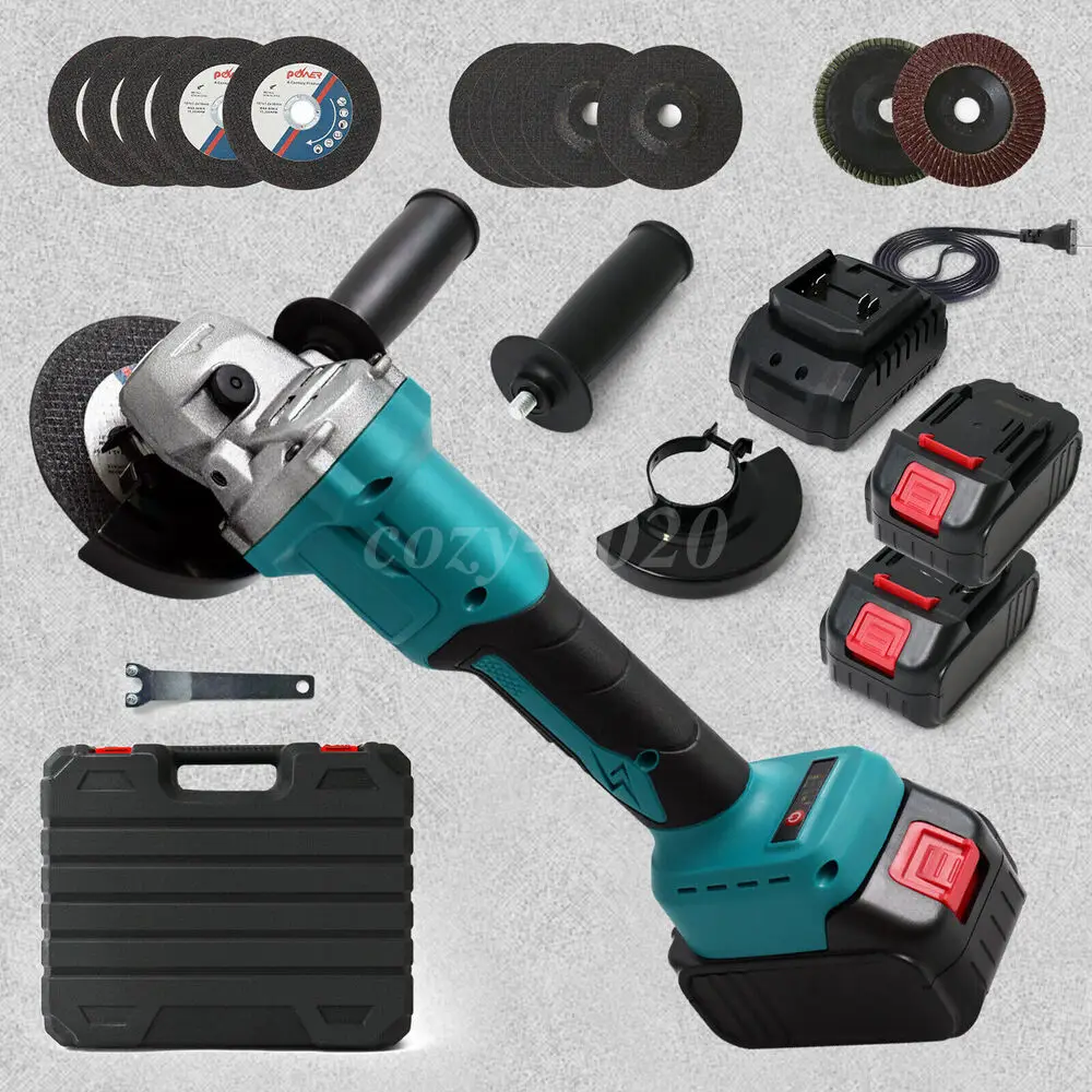 21V Cordless Angle Grinder Cutting Brushless Detail Sander 9000 RPM W/ 2 Battery