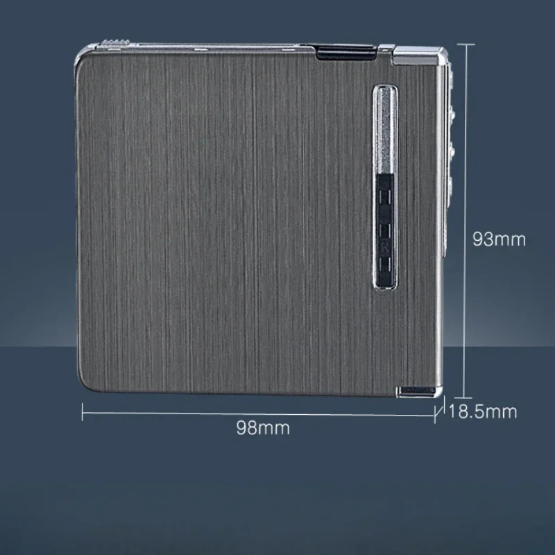 2024 Aluminum Alloy Automatic Cigarette Case 20 Sticks USB Rechargeable Lighter Automatic Cigarette Case Cigarette Lighter