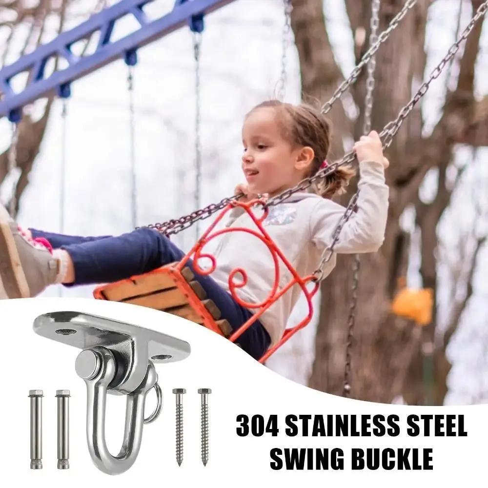 360 Rotating Swing Hangers Set 304 Stainless Steel Hanging Brackets Hammock Chair Hooks Ceiling Wall Mount Heavy Duty