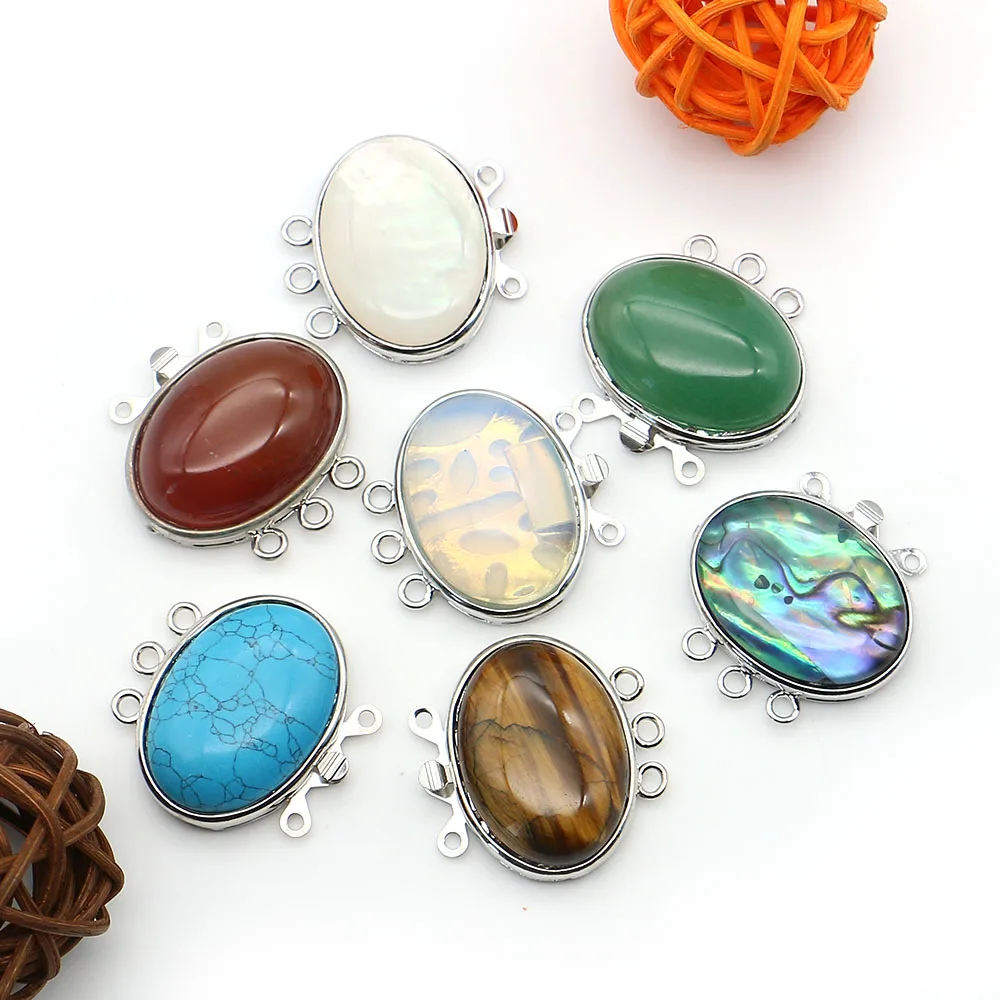 

Подвеска из натурального камня: полированный овальный кулон из красного агата и тигрового глаза с трехрядной застежкой, 27x27 мм, для самостоятельного изготовления украшений (ожерелья, серьги, аксессуары)