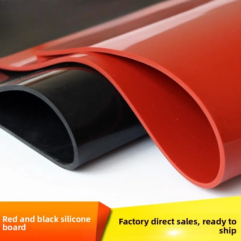 

Black Red Silicone Rubber Sheet High Temperature Resistant Anti Slip Gasket 1/2/3/5mm Pad