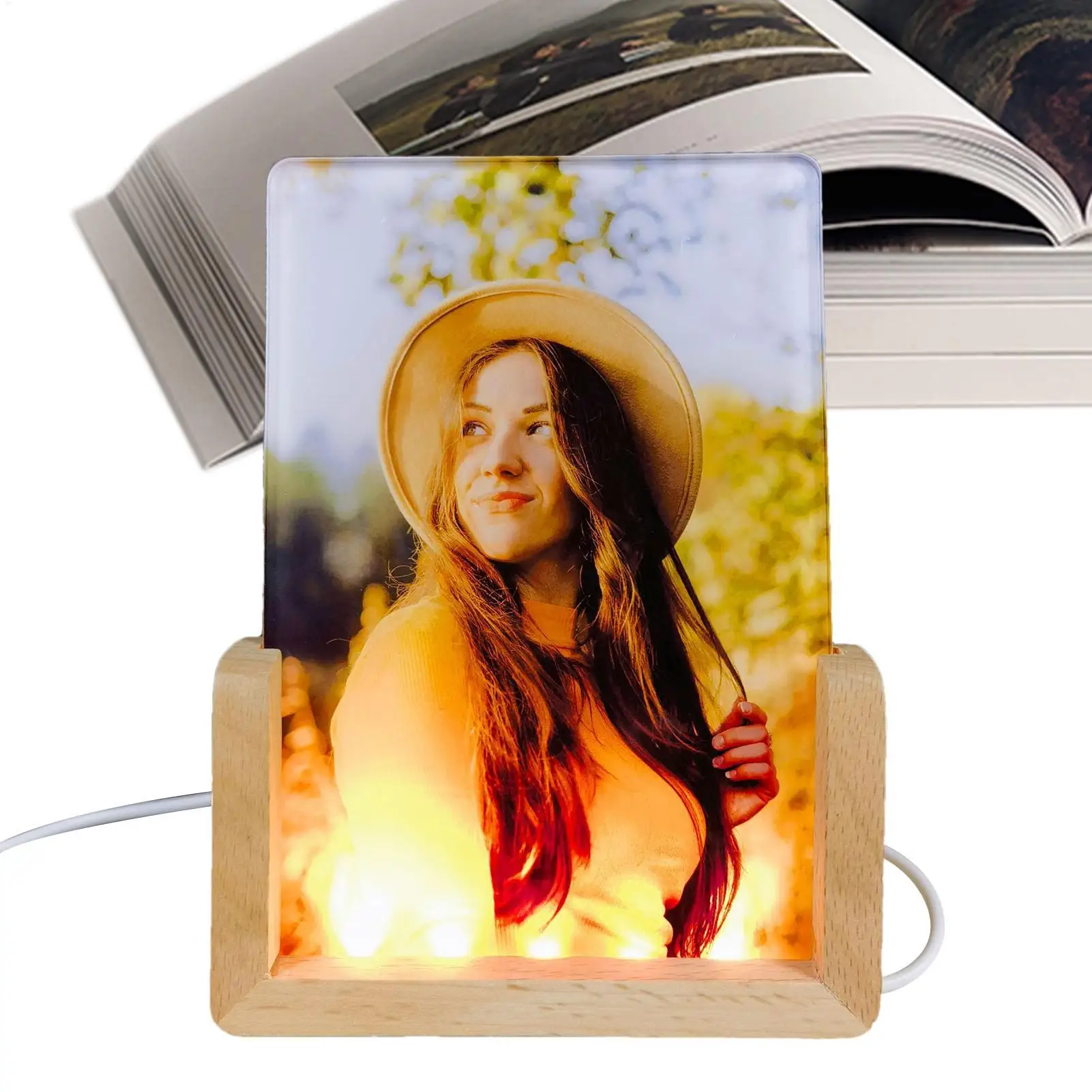 Sublimation Acrylic Blank Sublimation Photo Blanks Heat transfer acrylic lamp with USB socket and night light Display lamp