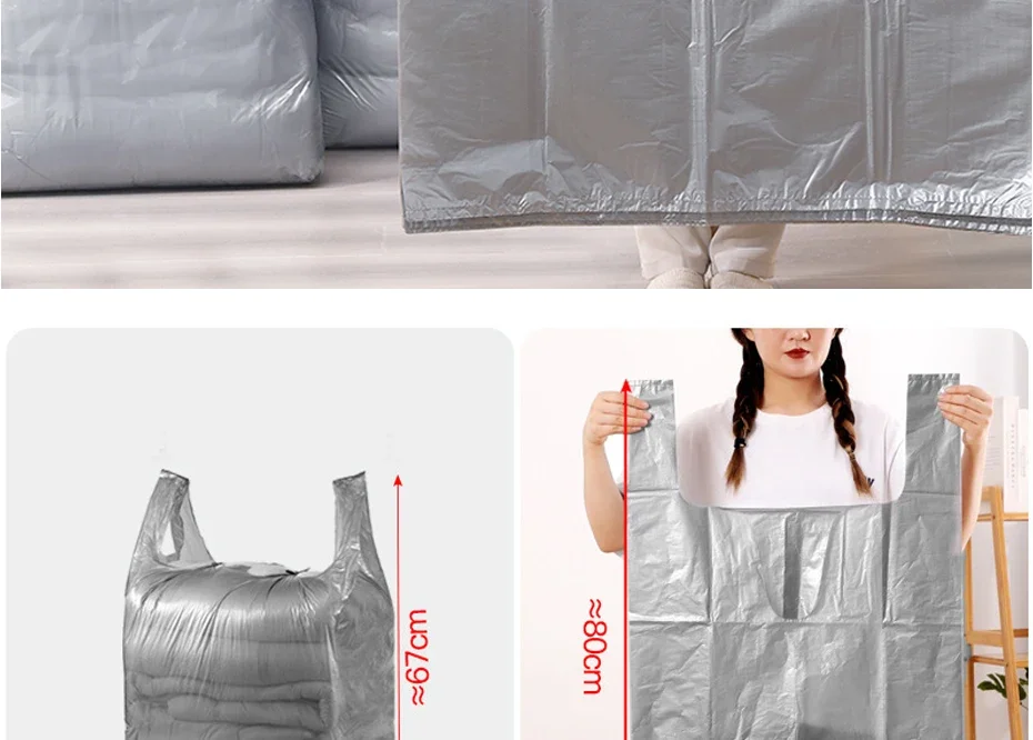 1 ​ 0PCS Große Kapazität Kunststoff Taschen Verdicken Moving Verpackung Tasche Kleidung Lagerung Taschen für Spielzeug Bettdecke Decke Bettwäsche Organizer – Detail 3