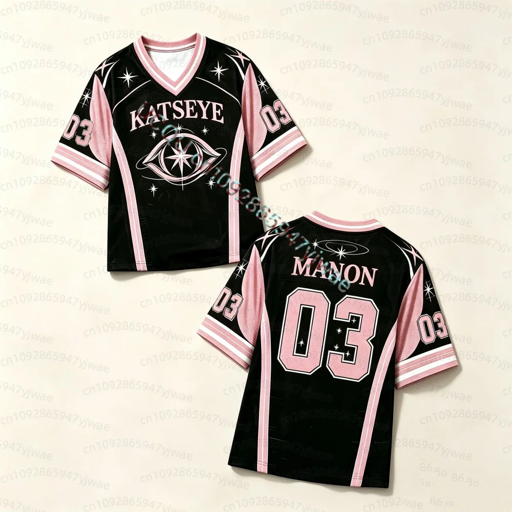 2026 Katseye Konzert Unisex Jersey Locker Sitzende Modische Streetwear Yoonchae Lara&Sophia Daniela Fans T-Shirt Sommer Herren Damen T-Shirts – Detail 8