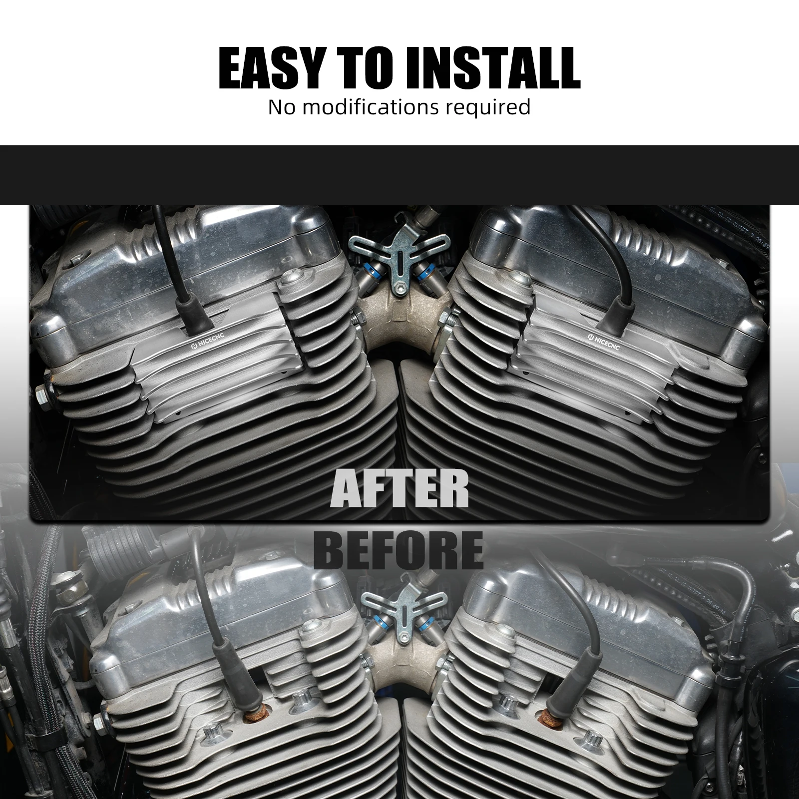 

For 2009-2022 Harley Iron 883 XL883N Finned Spark Plug Covers for Harley Sportster 883 SuperLow XL883L 05-19 Iron 1200 2018-2021