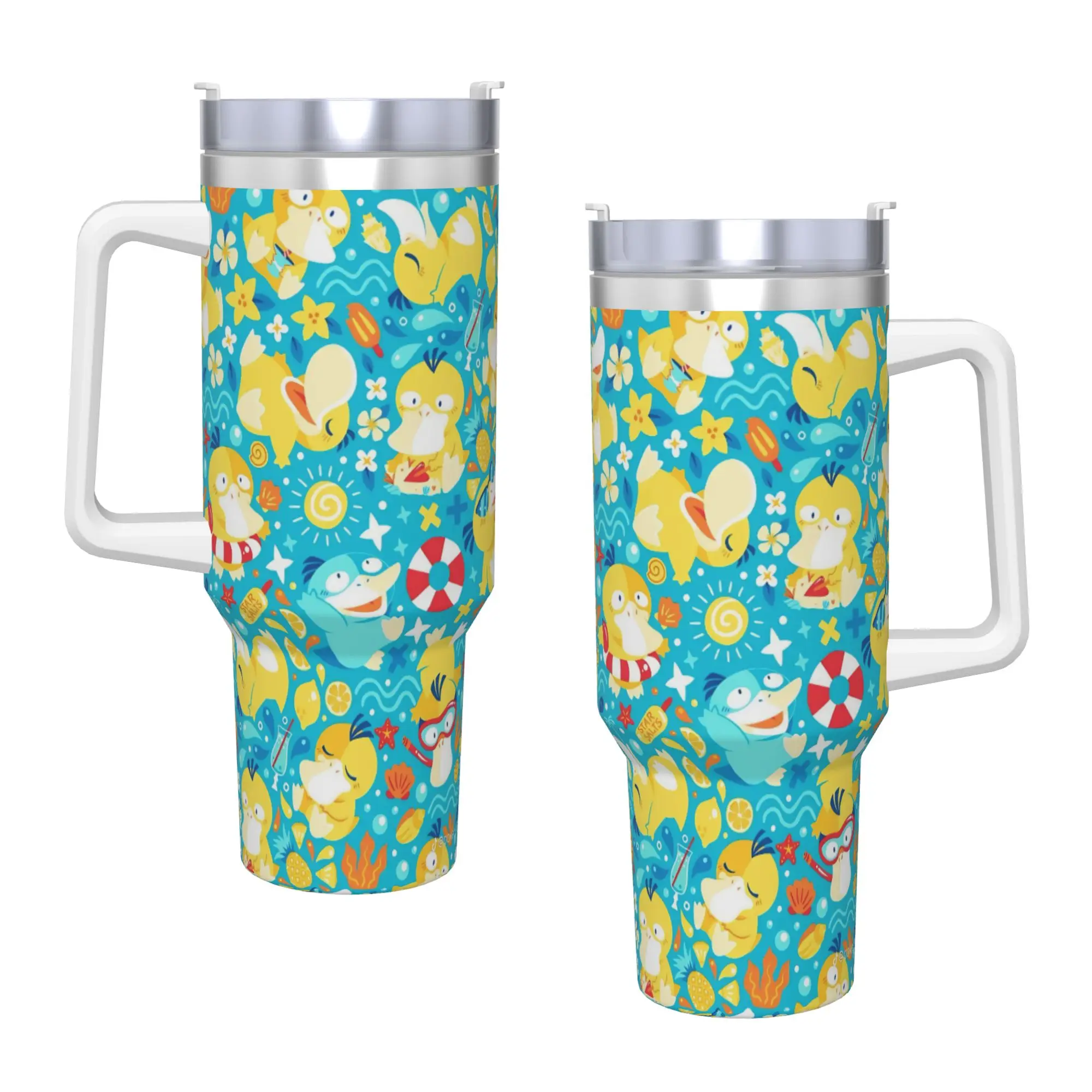 Psyduck Manga Tumbler  Cold Drink Water Bottle Keep Heat Stainless Steel Thermal Mug Graphic Travelist Mugs Cup