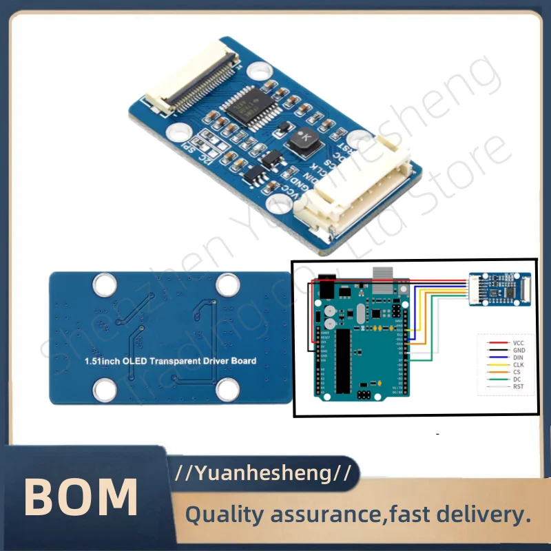 1pcs/Original 1.51-inch transparent OLED display with SPI/I2C 128X64