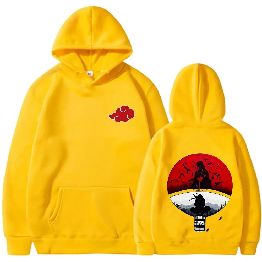 Naruto Itachi Hoodie Akatsuki Crow Print Streetwear Unisex Herren Damen Oversized Casual Sweatshirts Langarm – Detail 14
