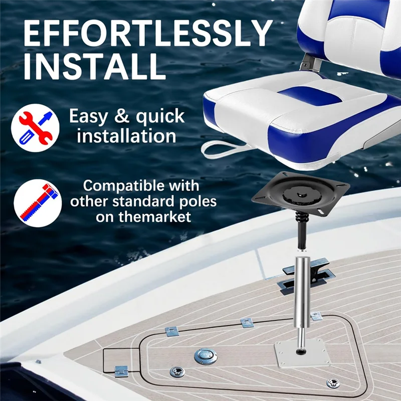 

Подставка для сиденья лодки Основание сиденья лодки Пластина для крепления сиденья 2-3/4 дюйма Стальной штифт с пружиной для стойки подставки сиденья лодки 3/4 дюйма