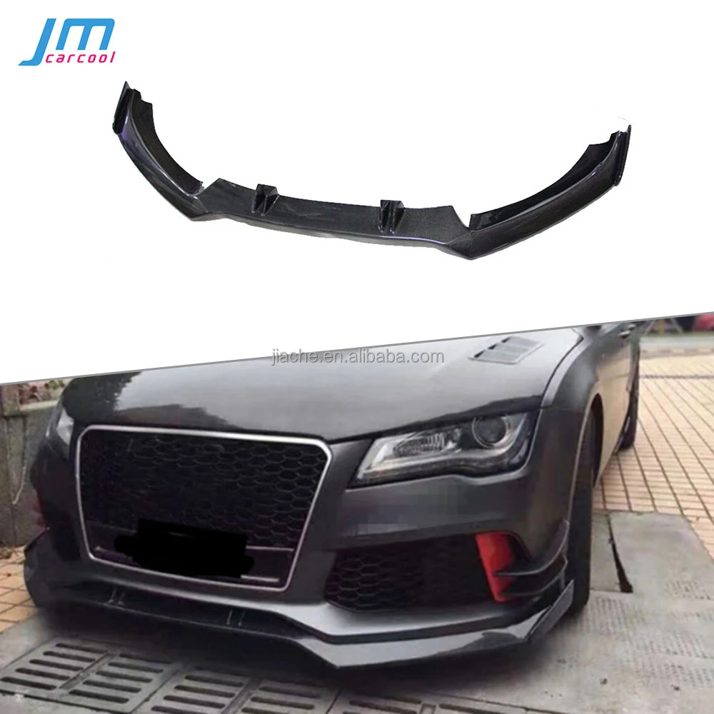 

Carbon Fiber Front Bumper Lip Spoiler Body Kits For Audi A7 RS7 Sedan 2012-2018 Car Bumper Chin Guard Decoration