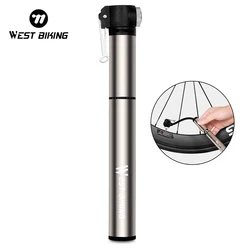 WEST BIKING 120PSI Bicycle Pump Portable Hidden Hose Bike Pump Inflator Schrader Presta Valve Aluminum Alloy Bicycle Air Pump