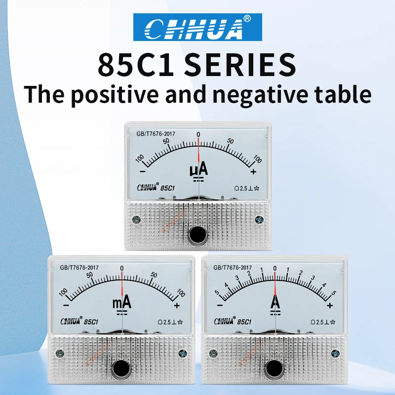 Tableau positif et négatif, 85C1 ± DC, classe 2.5,-100uA à + 100uA/ -100mA à + 100mA/-3A à + 3A, ventes de diamètre d\'usine, ± ampèremètre