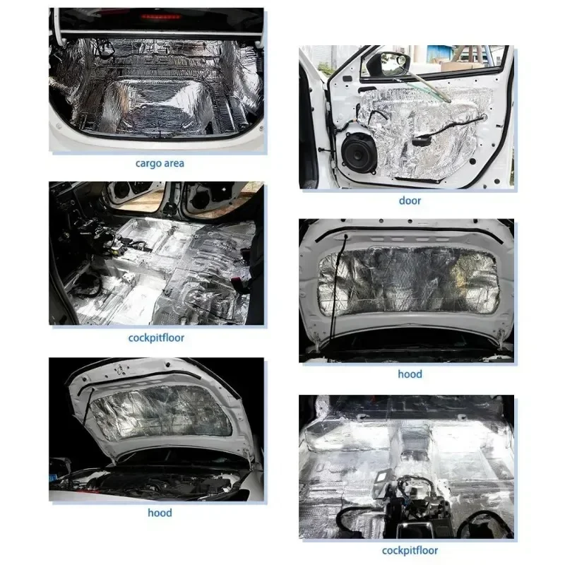 Fireproof Heat and Sound Insulation Mat 200x50cm Acoustic Thermal Mat Soundproof Wall Panels Noise Insulation for Car Deadening - view 3