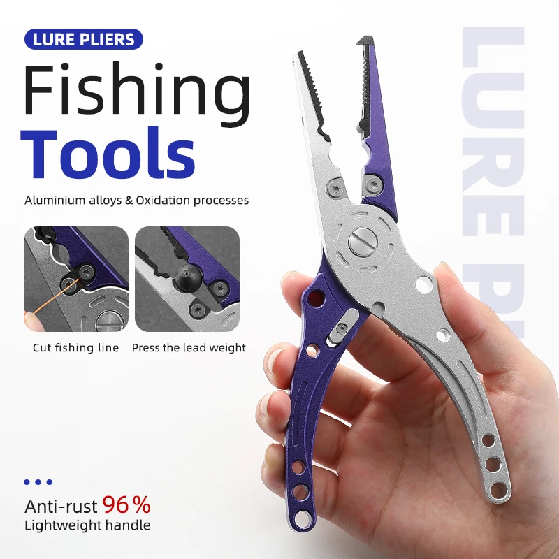 Fishing Pliers Line Cutter Multifunctional Knot Aluminum Alloy Scissors Hook Remover 150g 20CM Fishing Equipment