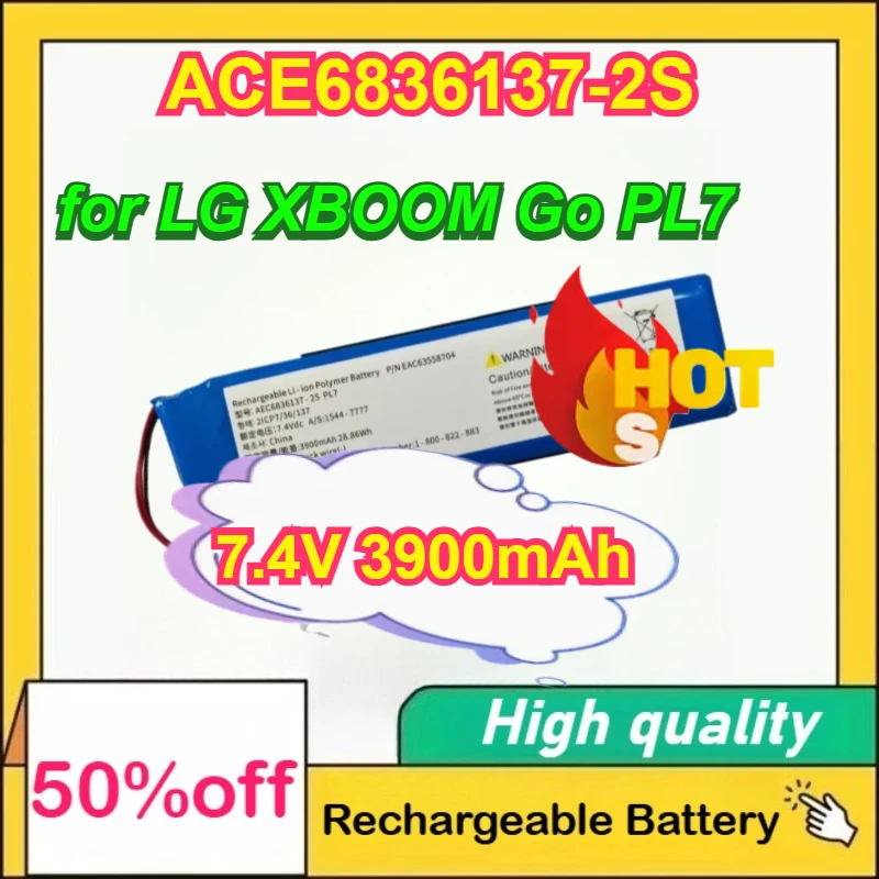 

ACE6836137-2S 7.4V 3900mAh Rechargeable Bluetooth Speaker Battery for LG XBOOM Go PL7 Battery