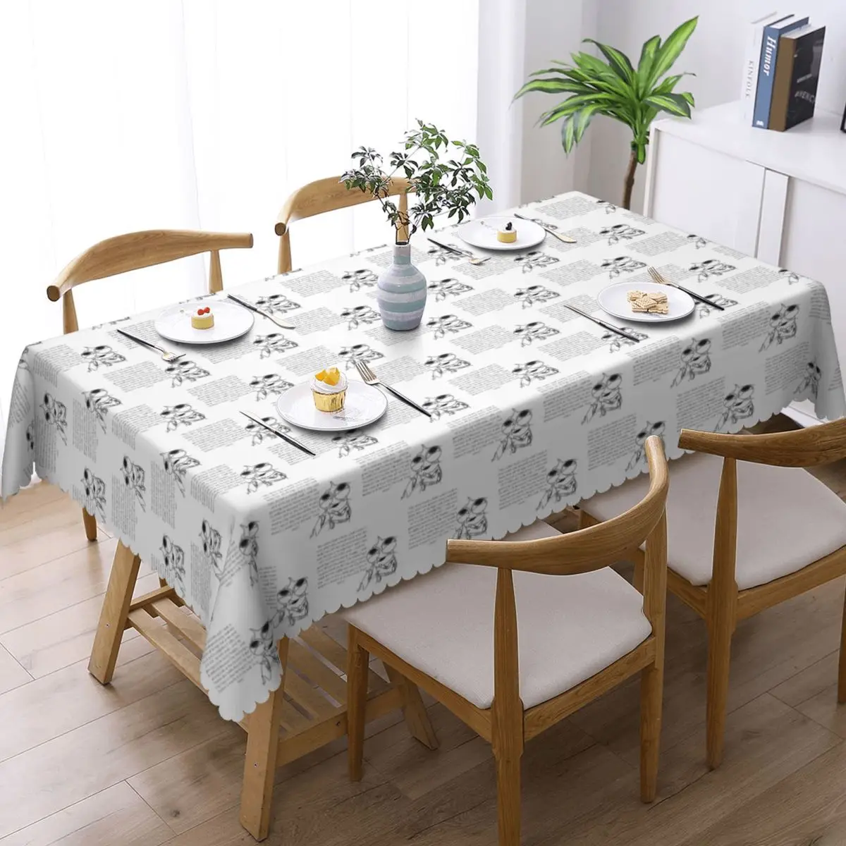 Shark Tales Shrimp Quote Custom Rectangular Tablecloth Waterproof Table Cover for Dining Events Table Cloth