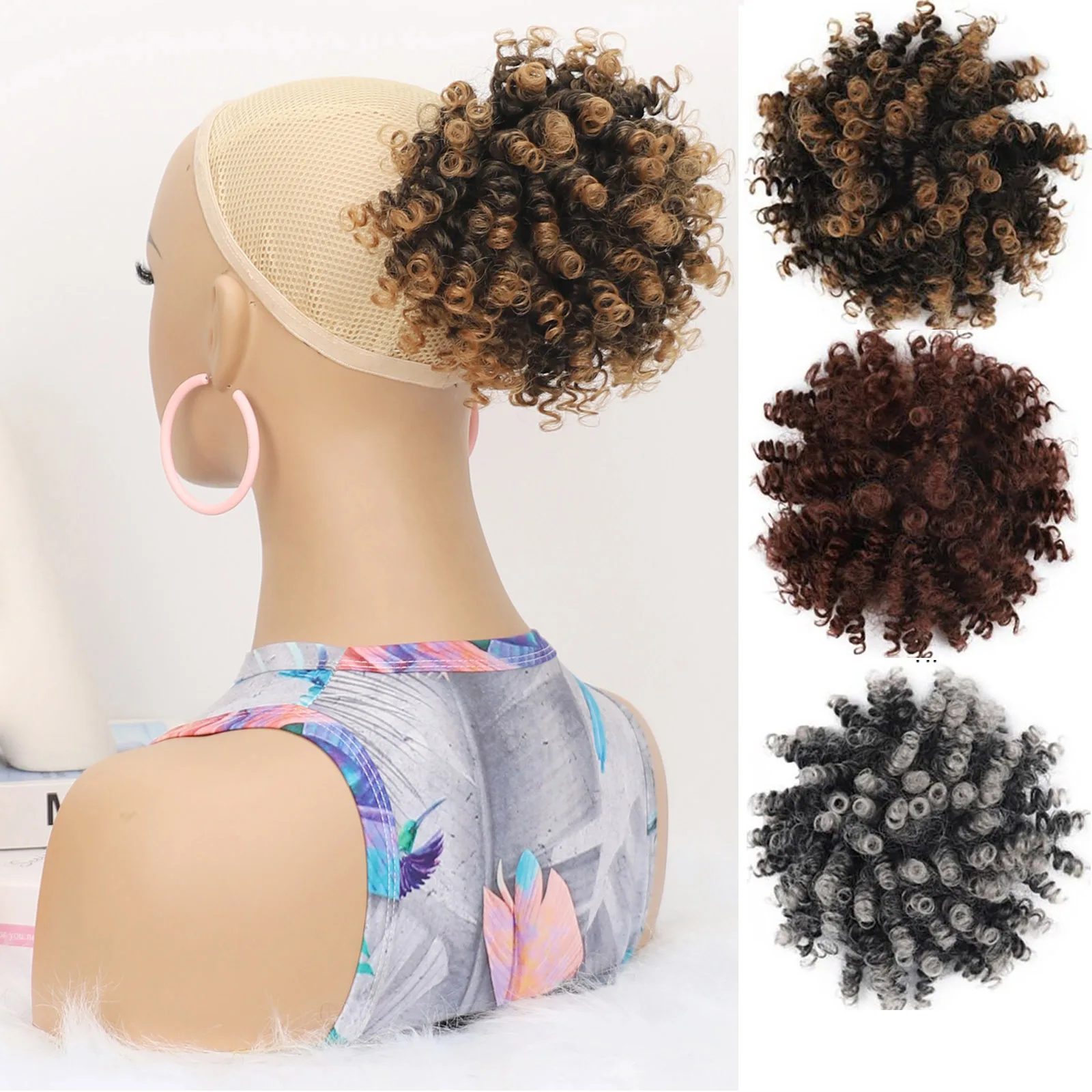 

Zolin Synthetic Curly Hair Updos Chignon Afro Puff Ponytail Hair Extension Drawstring Hair Bun Hairpieces For Black Women