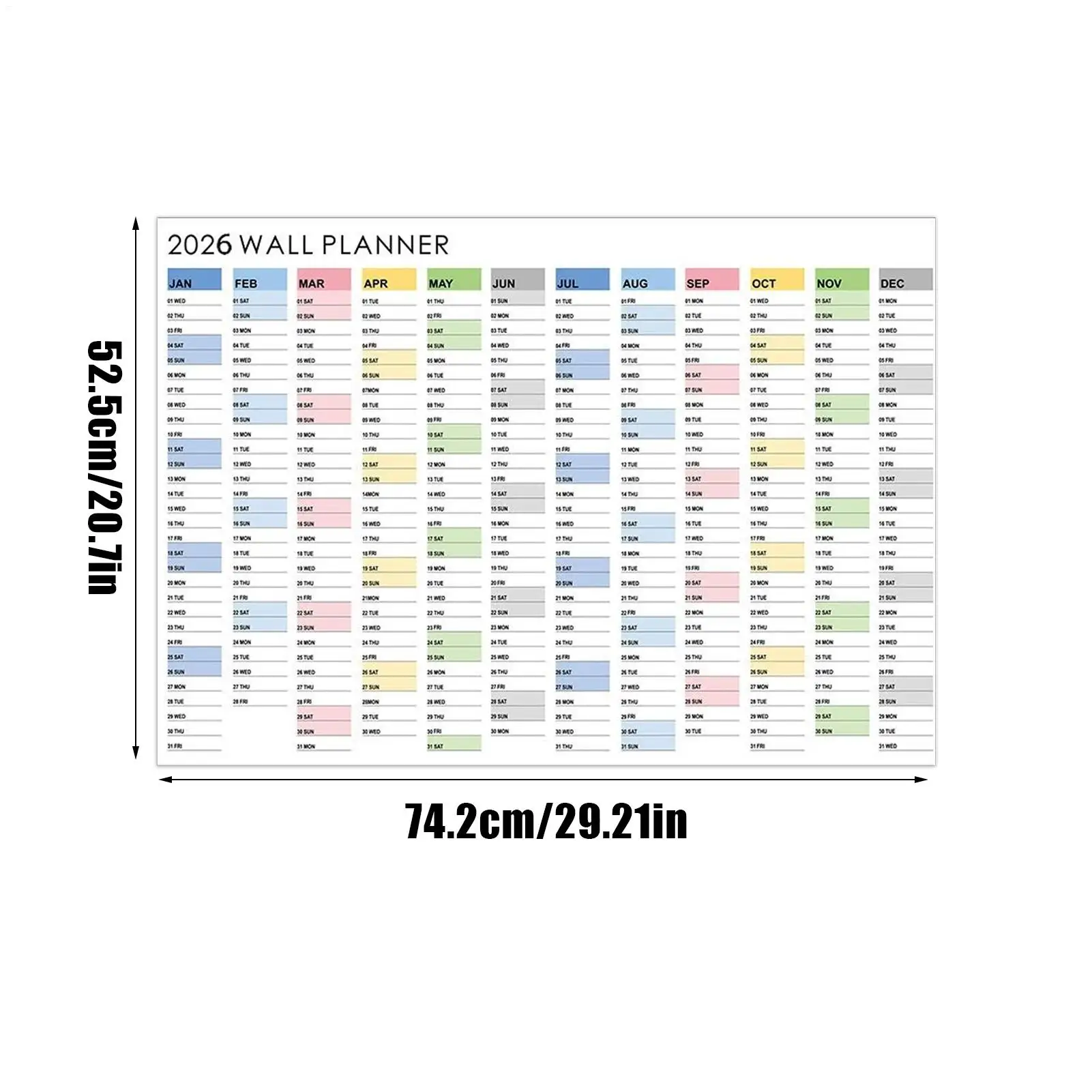تقويم الحائط 2025-2026 تقويم الحائط الشهري 2026 للمكتب ملصق التخطيط الزخرفي للمعلمين الجدول الزمني للحياة