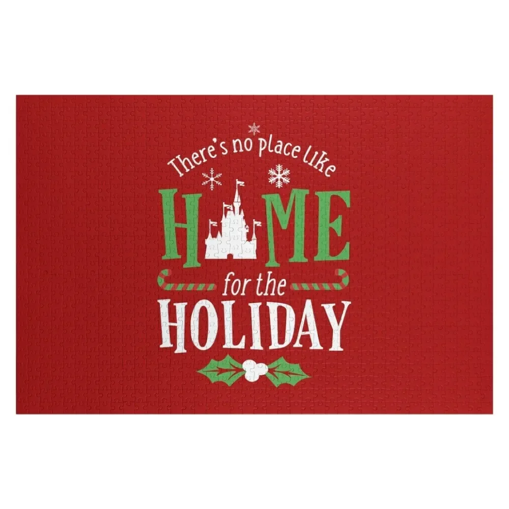 

There's No Place Like Home for the Holiday Jigsaw Puzzle Custom Name Wood Customized Picture Puzzle