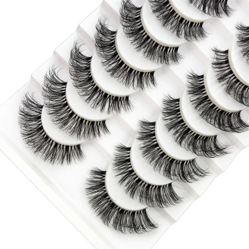 Invisible band Lashes 10 Pairs 3D Faux Mink Lashes Natural short Transparent Terrier Lashes Clear Band Soft Eyelashes Extension