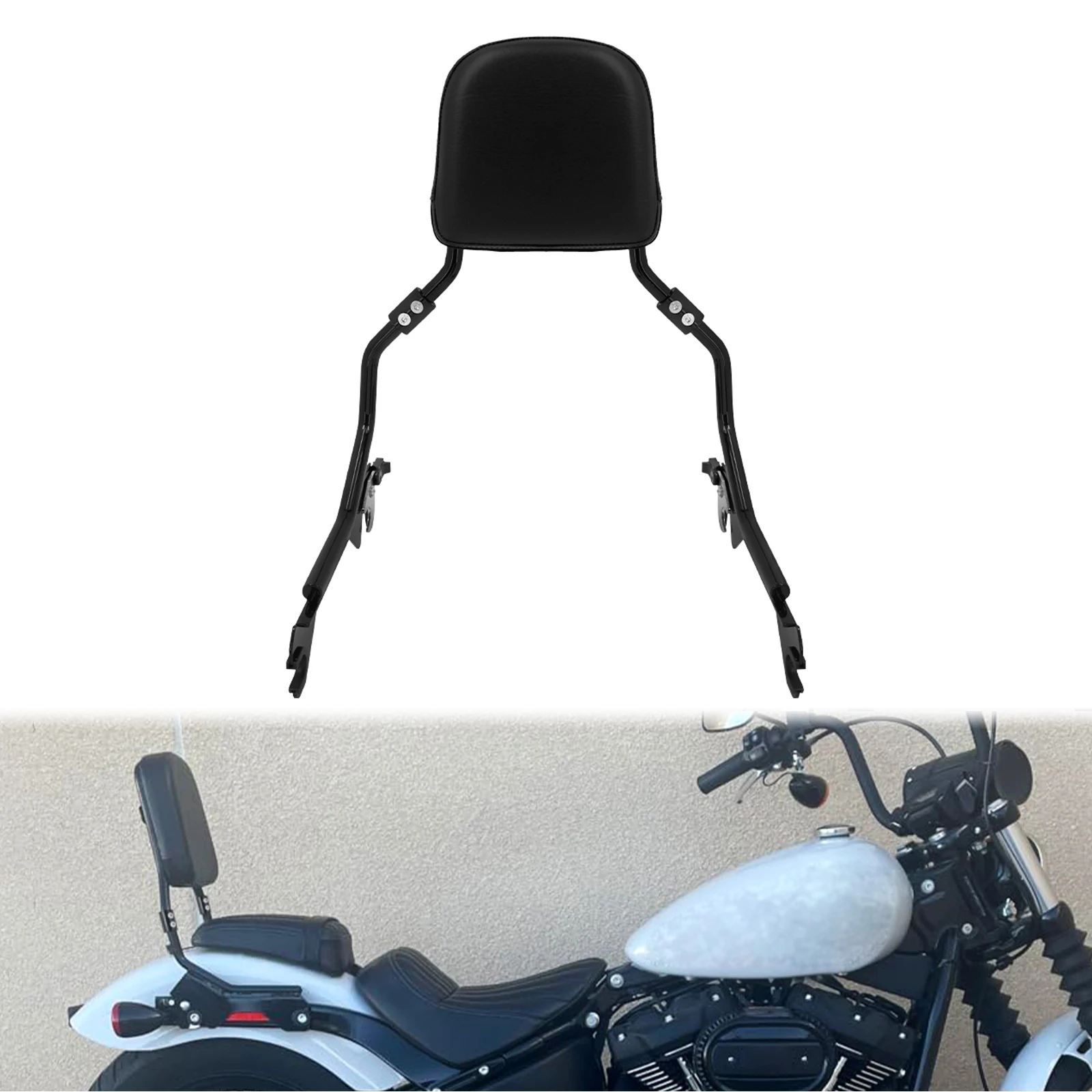 

Motorcycle Passenger Sissy Bar Backrest Detachable Backrest For Harley Softail Breakout Fat Boy FLFB FXBR 2018-Up Rear Back Rest