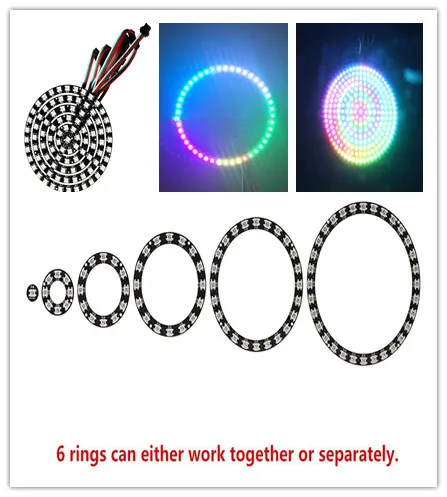 LED ring built-in IC full-color point control ws2812b RGB lamp bead model blackboard