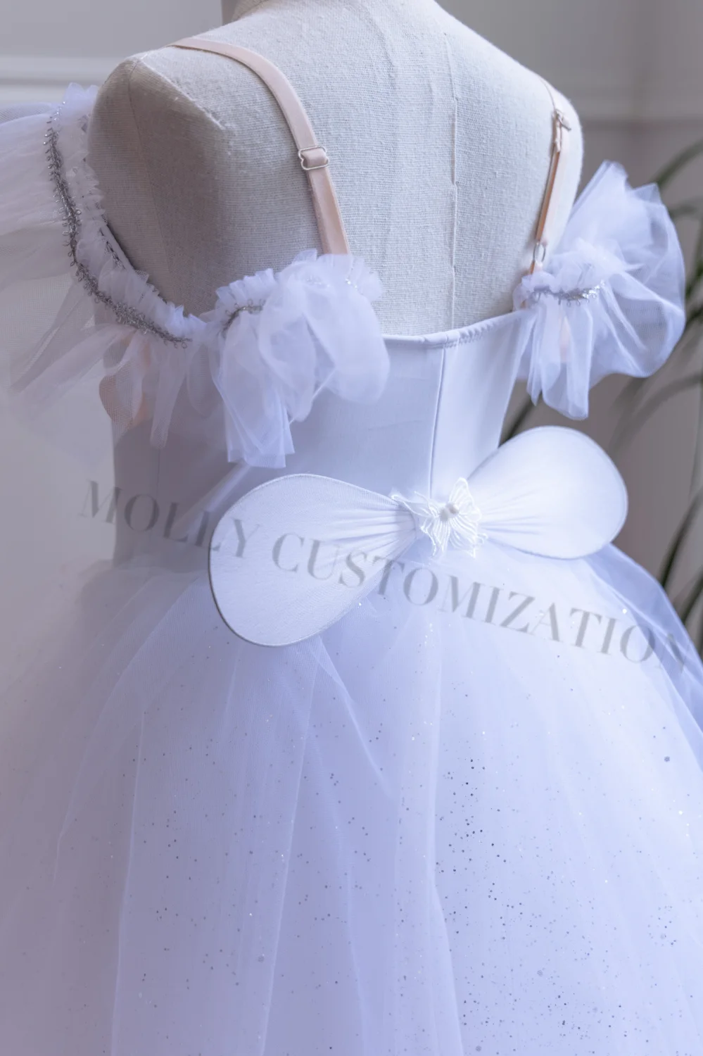 Simple new pure white Clara Giselle White Swan ballet variation professional performance competition long gauze skirt