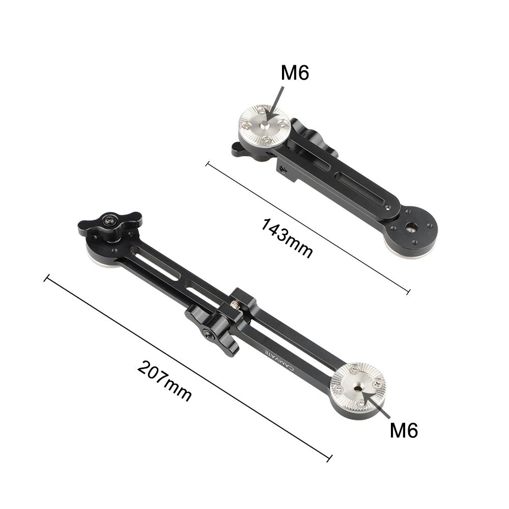 CAMVATE Adjustable Extension Arm ARRI Handle Connector With Dual ARRI Rosette M6 Mounts For DSLR Camera Shoulder Support Rig