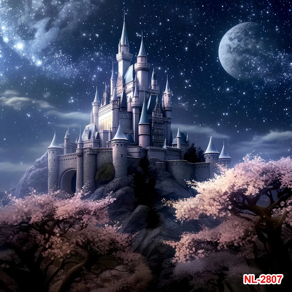Moon Night Castle Palace Birthday Party Photography Backgrounds Starry Sky Baby Newborn Children Backdrops Decor Photo Studio
