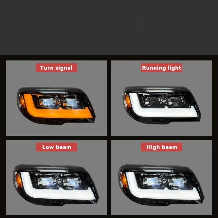 HOSI Upgrade to Full LED Headlamp Headlight with Dynamic for  4runner 2006-2009 LED Head Lights Assembly 312-1176L-UCN9