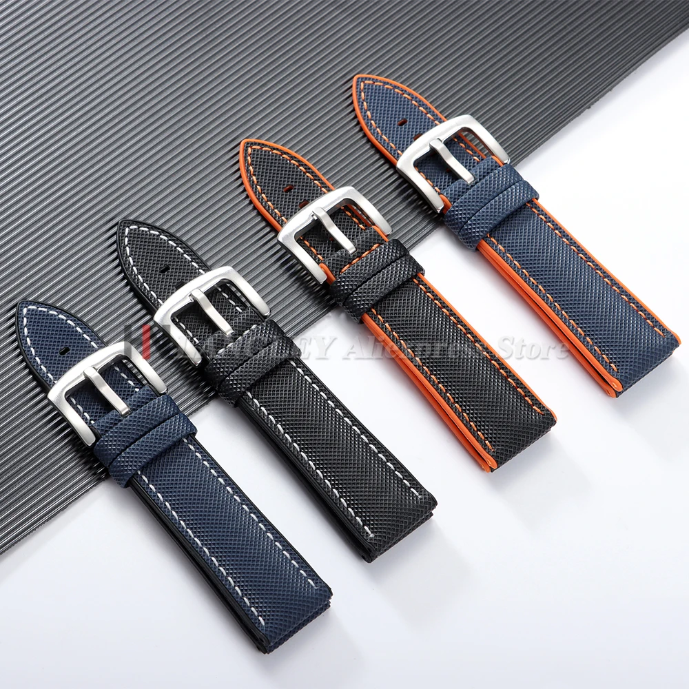 Cinturino per orologio in fibra di carbonio 20mm 22mm 24mm per Seiko per Omega Donna Uomo Cinturino con fondo in silicone morbido impermeabile Bracciale premium