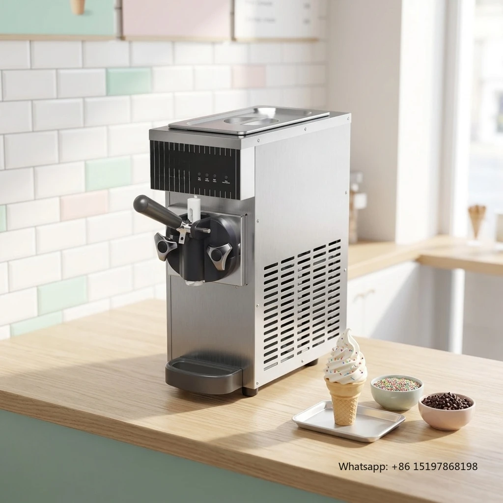 Desktop 3-Flavor Ice Cream Maker High Productivity Soft Ice Cream Compact Footprint Fast for    Freezing User-Friendly Control