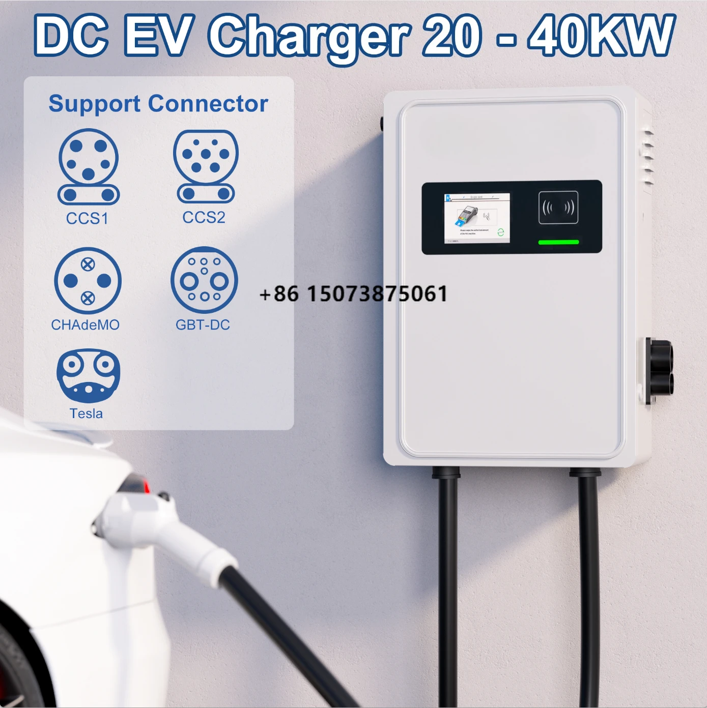 20kw Gbt Ccs2 Dc Fast Charger Portable Ev Charger Electric Vehicles Charging Station Quick CCS1 Ev Charger