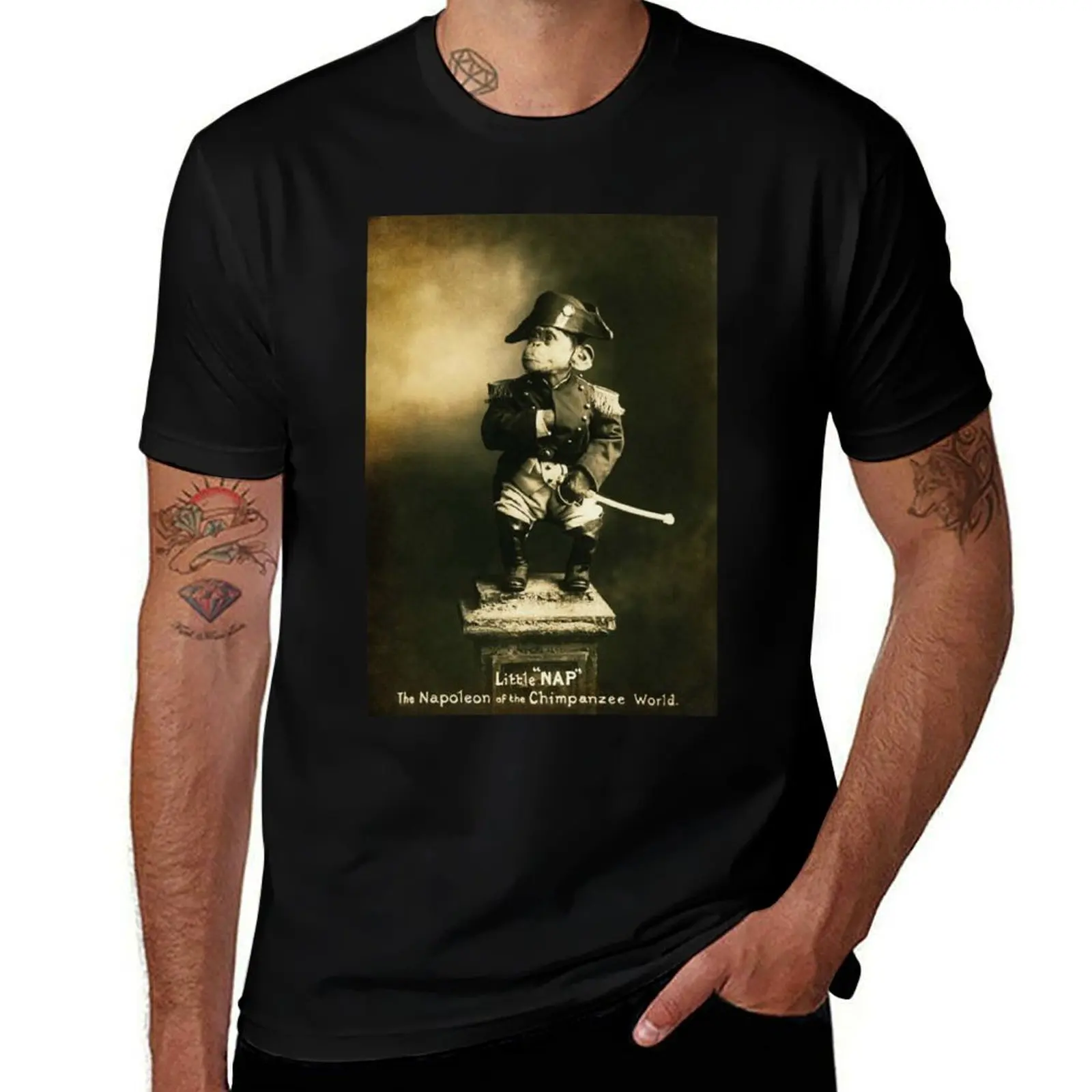 Little Nap The Napoleon of the Chimpanzee World! T-Shirt cotton t-shirt plain for man package T-Shirt