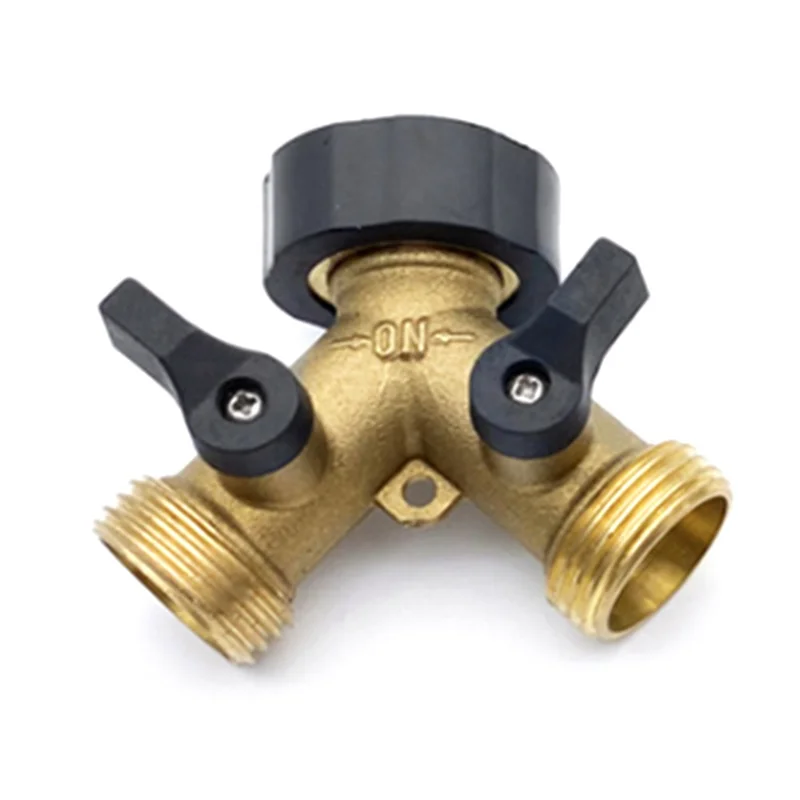 COFA-Garden Hose Splitter 2 Way Heavy Duty Brass Connector Tap Splitter Y Splitter 2 Valves&7 Extra Rubber Washer Hose Spigot