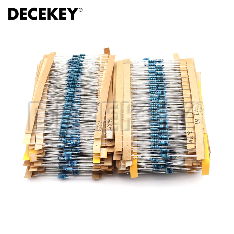 

3120pcs 156Values 1/4W Metal Film Resistor Kit 1R-10M ohm 1% Resistance Assortment Set 1ohm-10Mohm DIY Samples Pack