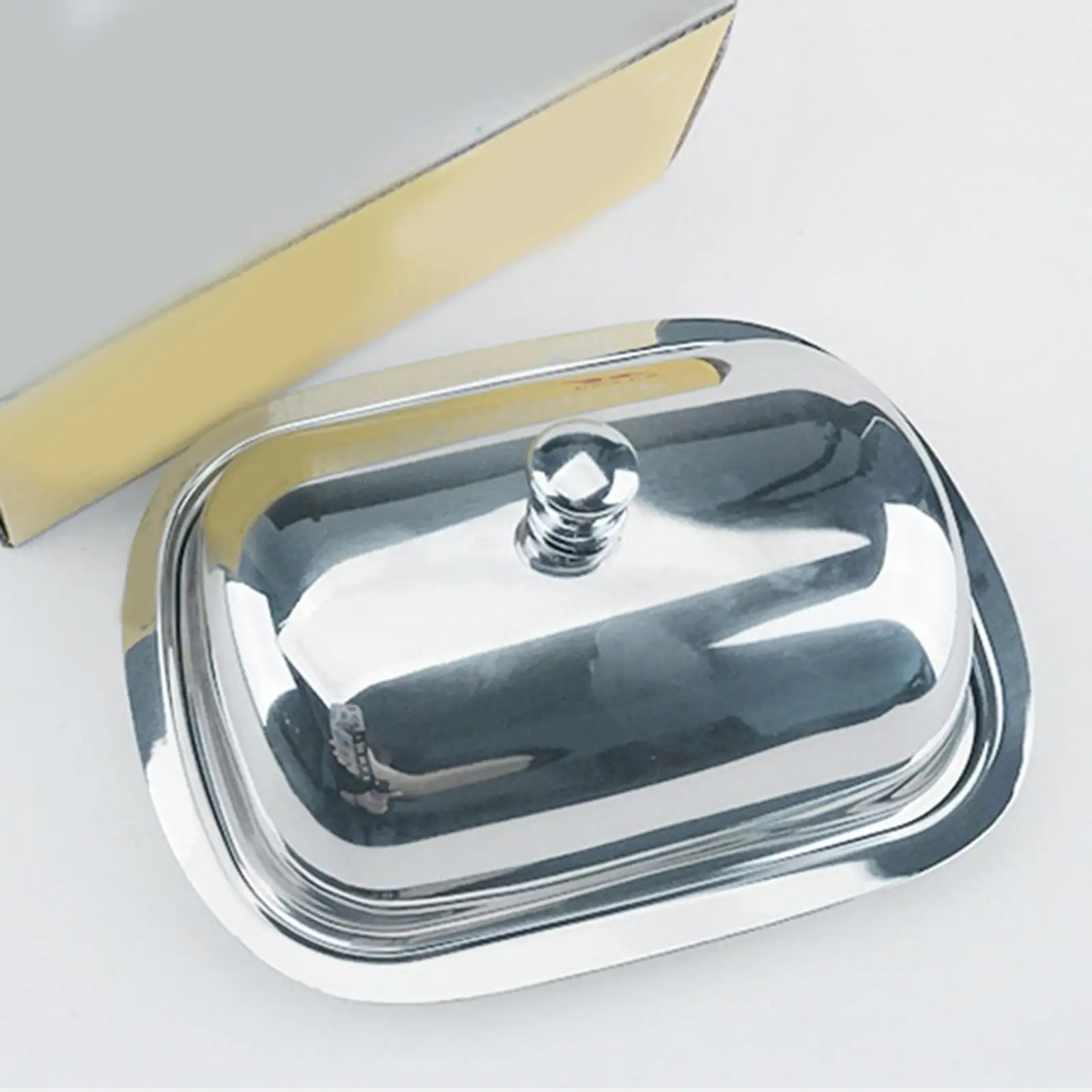 Stainless Steel Butter Dish Cheese Butter Keeper Kitchen Utensils Reusable Butter Storage Box for Restaurant Freezer Dessert