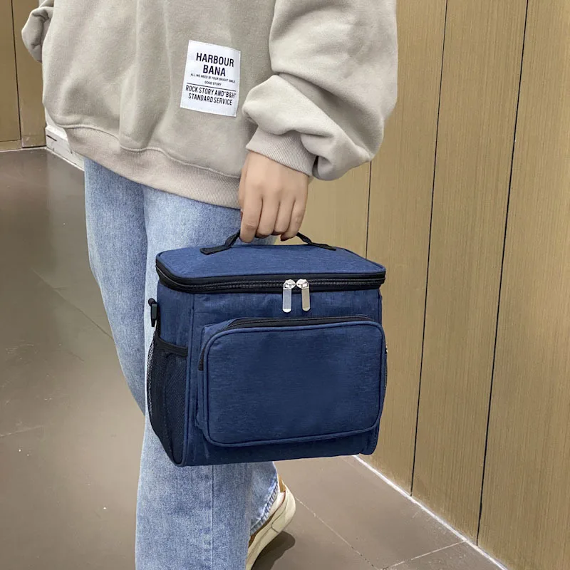 Large Capacity Commuter Lunch Insulation Bag Thick-Walled Aluminum Foil Keep Food Warm Portable Meal Tote for Work