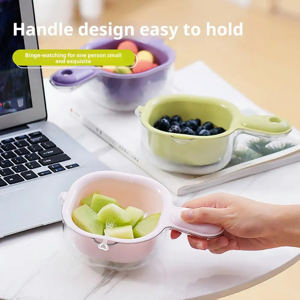 Drain Basket Colander Fruits Vegetables Strainer Dual-Layer Design Food-Grade BPA Free Kitchen Draining Basket with Handle